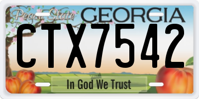 GA license plate CTX7542