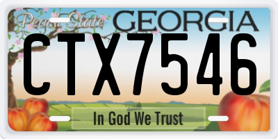 GA license plate CTX7546