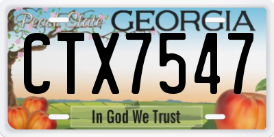 GA license plate CTX7547