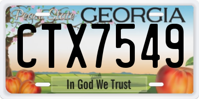 GA license plate CTX7549