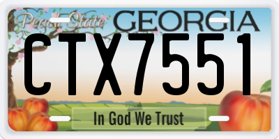 GA license plate CTX7551