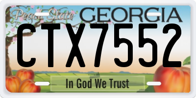 GA license plate CTX7552