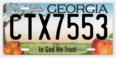 GA license plate CTX7553