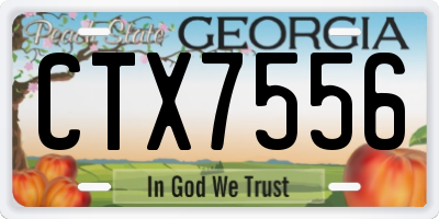GA license plate CTX7556