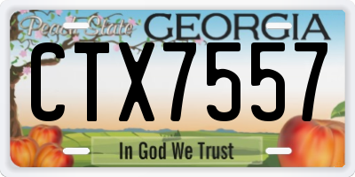 GA license plate CTX7557