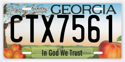 GA license plate CTX7561