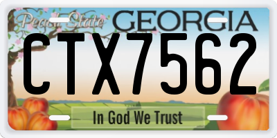 GA license plate CTX7562