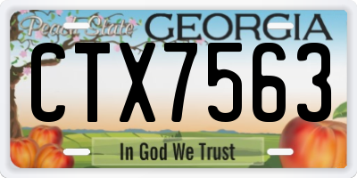 GA license plate CTX7563