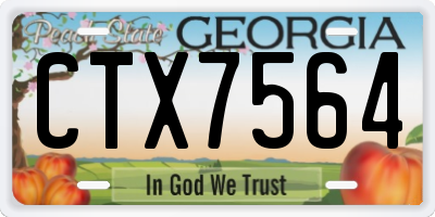GA license plate CTX7564