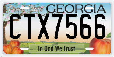 GA license plate CTX7566