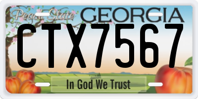 GA license plate CTX7567