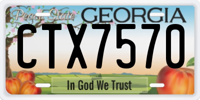 GA license plate CTX7570