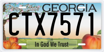 GA license plate CTX7571