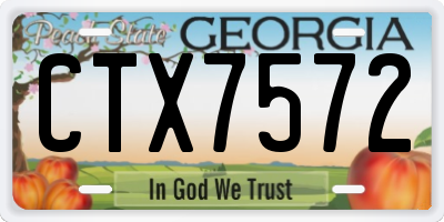 GA license plate CTX7572