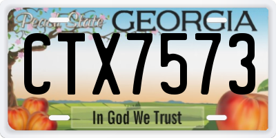 GA license plate CTX7573