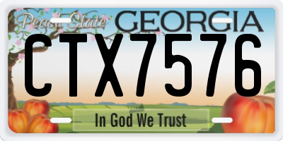GA license plate CTX7576