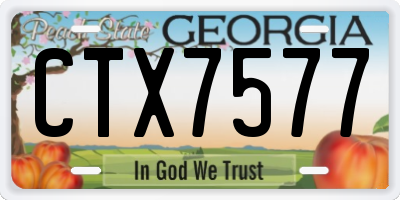 GA license plate CTX7577