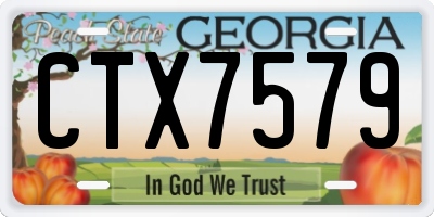GA license plate CTX7579