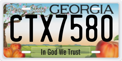 GA license plate CTX7580