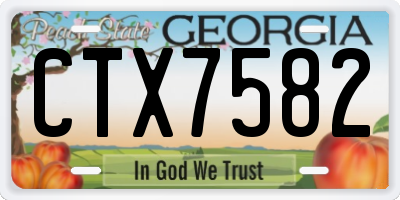 GA license plate CTX7582