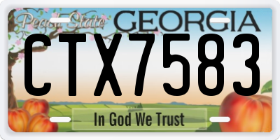 GA license plate CTX7583