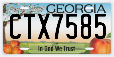 GA license plate CTX7585