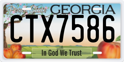 GA license plate CTX7586
