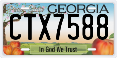 GA license plate CTX7588