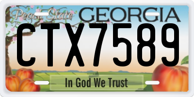 GA license plate CTX7589