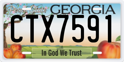 GA license plate CTX7591