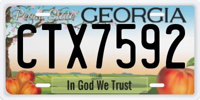 GA license plate CTX7592