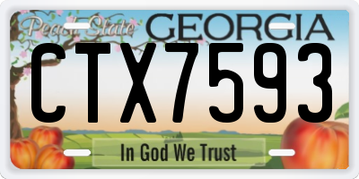 GA license plate CTX7593