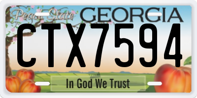 GA license plate CTX7594