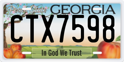 GA license plate CTX7598
