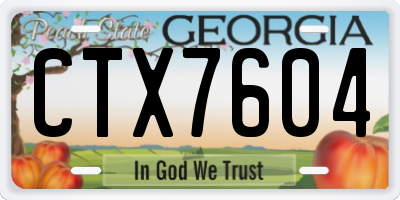 GA license plate CTX7604