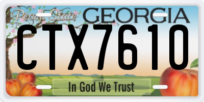 GA license plate CTX7610
