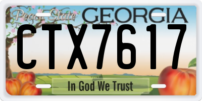 GA license plate CTX7617