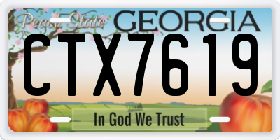 GA license plate CTX7619