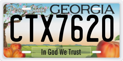 GA license plate CTX7620