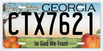 GA license plate CTX7621