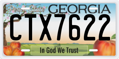 GA license plate CTX7622