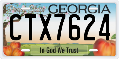 GA license plate CTX7624