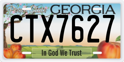 GA license plate CTX7627