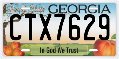 GA license plate CTX7629