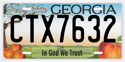 GA license plate CTX7632