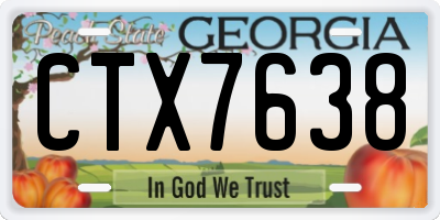 GA license plate CTX7638