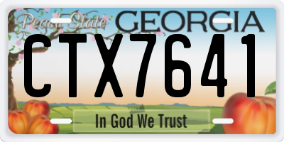 GA license plate CTX7641