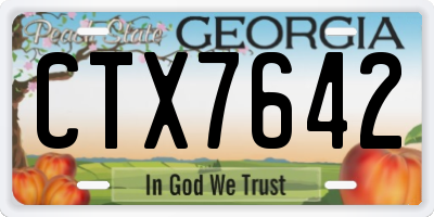 GA license plate CTX7642
