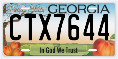 GA license plate CTX7644