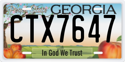 GA license plate CTX7647